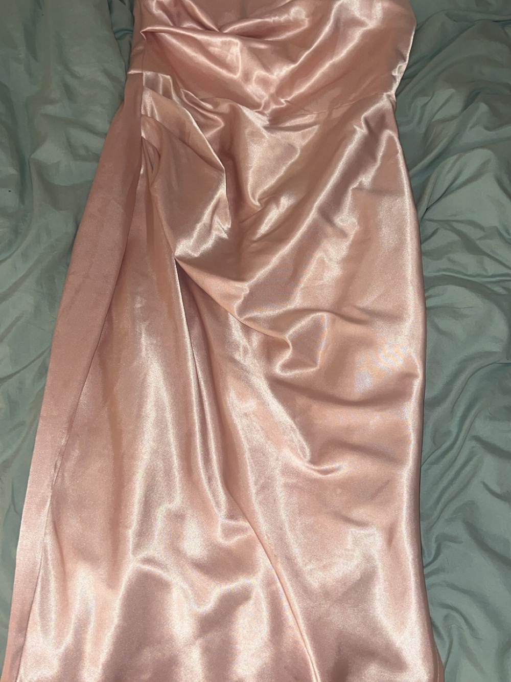 Elegant Satin Slip Dress in Blush Pink